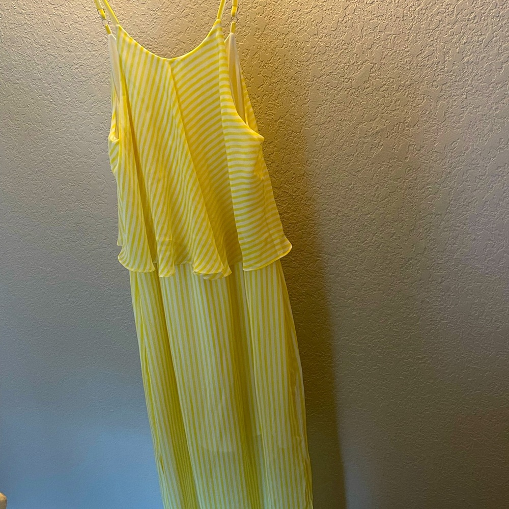 Beautiful yellow and white striped dress